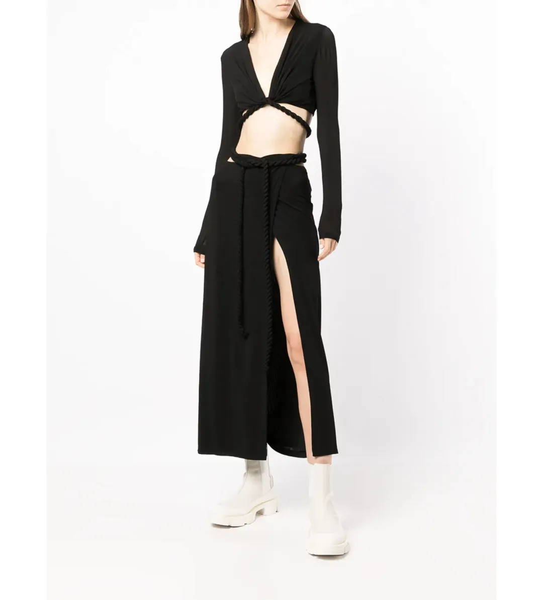 Dion Lee Rope Wrap Top & Skirt Set Black Size 6 for rent on The Volte - main image