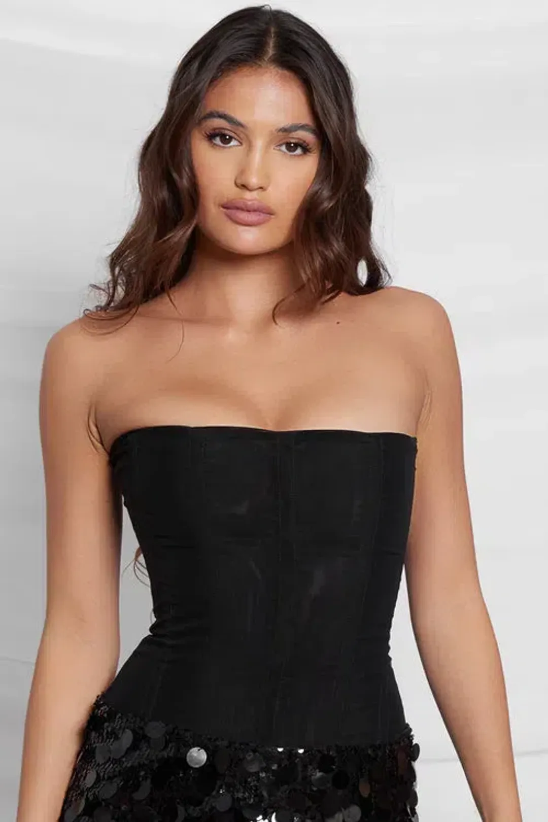 Leau Muse Mesh Corset Top in Black Size M/AU10 for rent on The Volte - main image