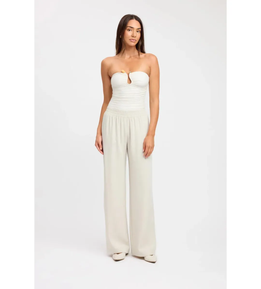 Kookai Tayla Trim Top Coconut Milk Size AU 8 for rent on The Volte - main image