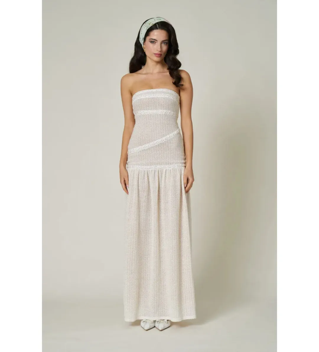 Fait Par Foutch Colette Maxi Dress in Ivory Size XXS / AU 4 for rent on The Volte - main image