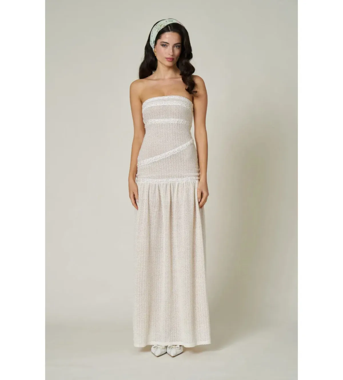 Fait Par Foutch Colette Maxi Dress in Ivory Size XXS / AU 4 for rent on The Volte - main image