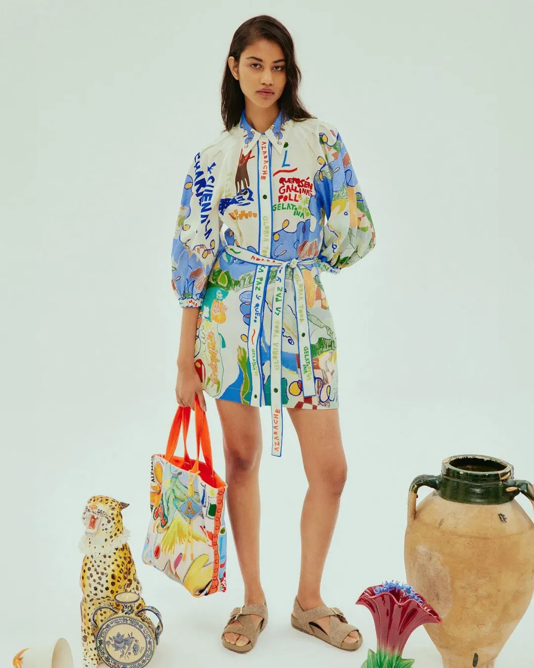 Alemais Nadia Mini Shirtdress Print Size AU 6 for rent on The Volte - main image