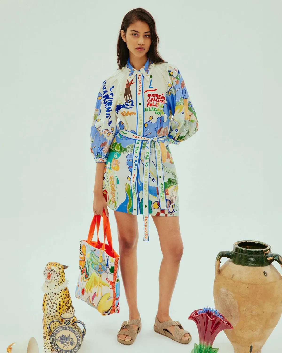 Alemais Nadia Mini Shirtdress Print Size AU 6 for rent on The Volte - main image