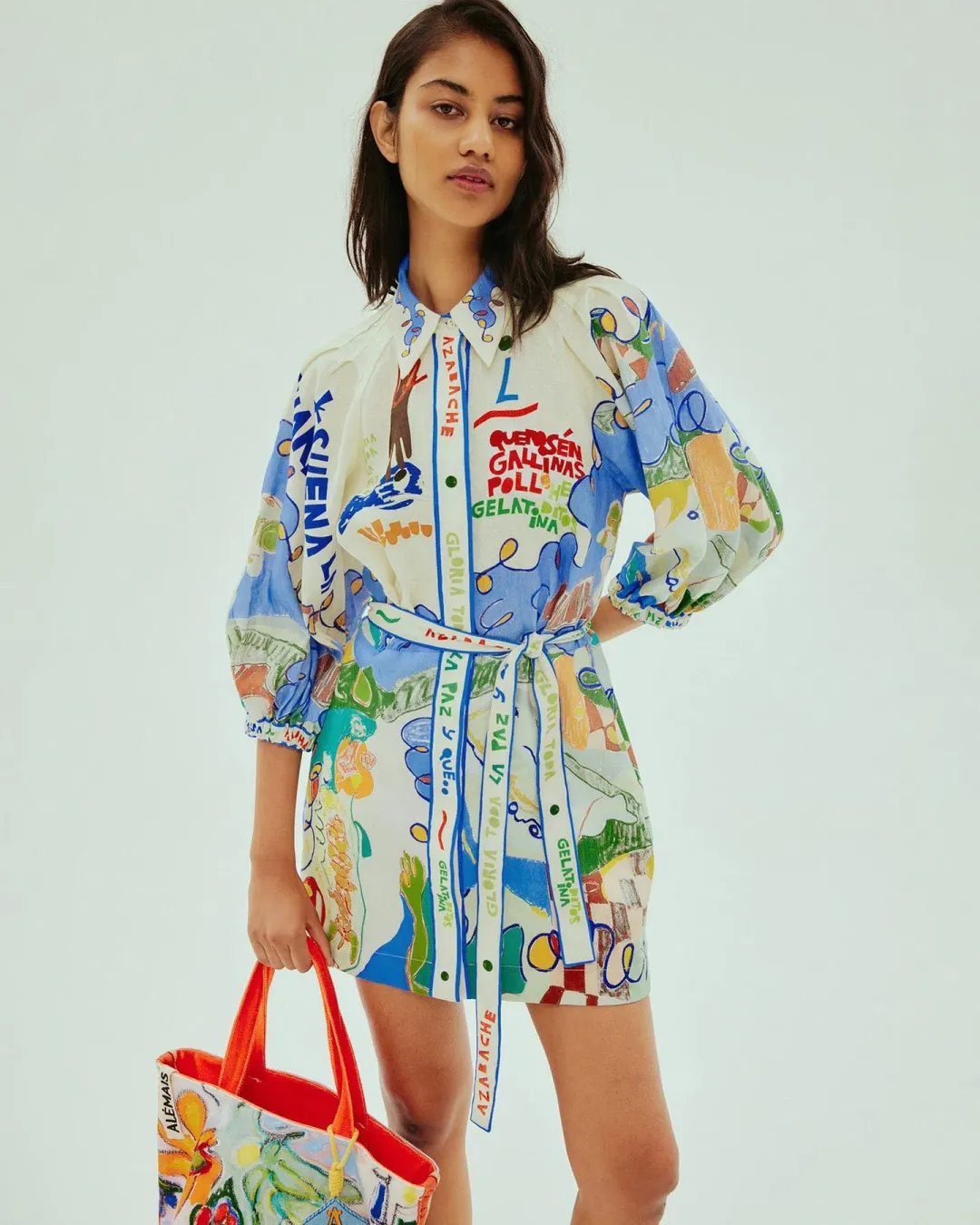 Alemais Nadia Mini Shirtdress Print Size AU 6 for rent on The Volte - main image