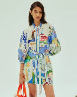 Alemais Nadia Mini Shirtdress Print Size AU 6 for rent on The Volte - image 4