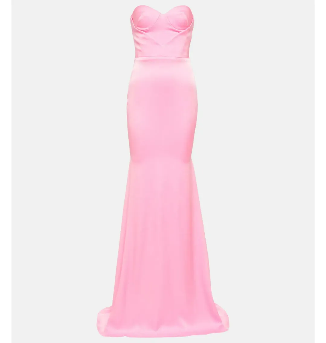 Alex Perry Barkley Strapless Gown Pink Size AU 6 for rent on The Volte - main image