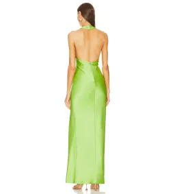Khanums X Revolve Halter Gown in Pear Green Size XS / AU 4 for rent on The Volte - image 3