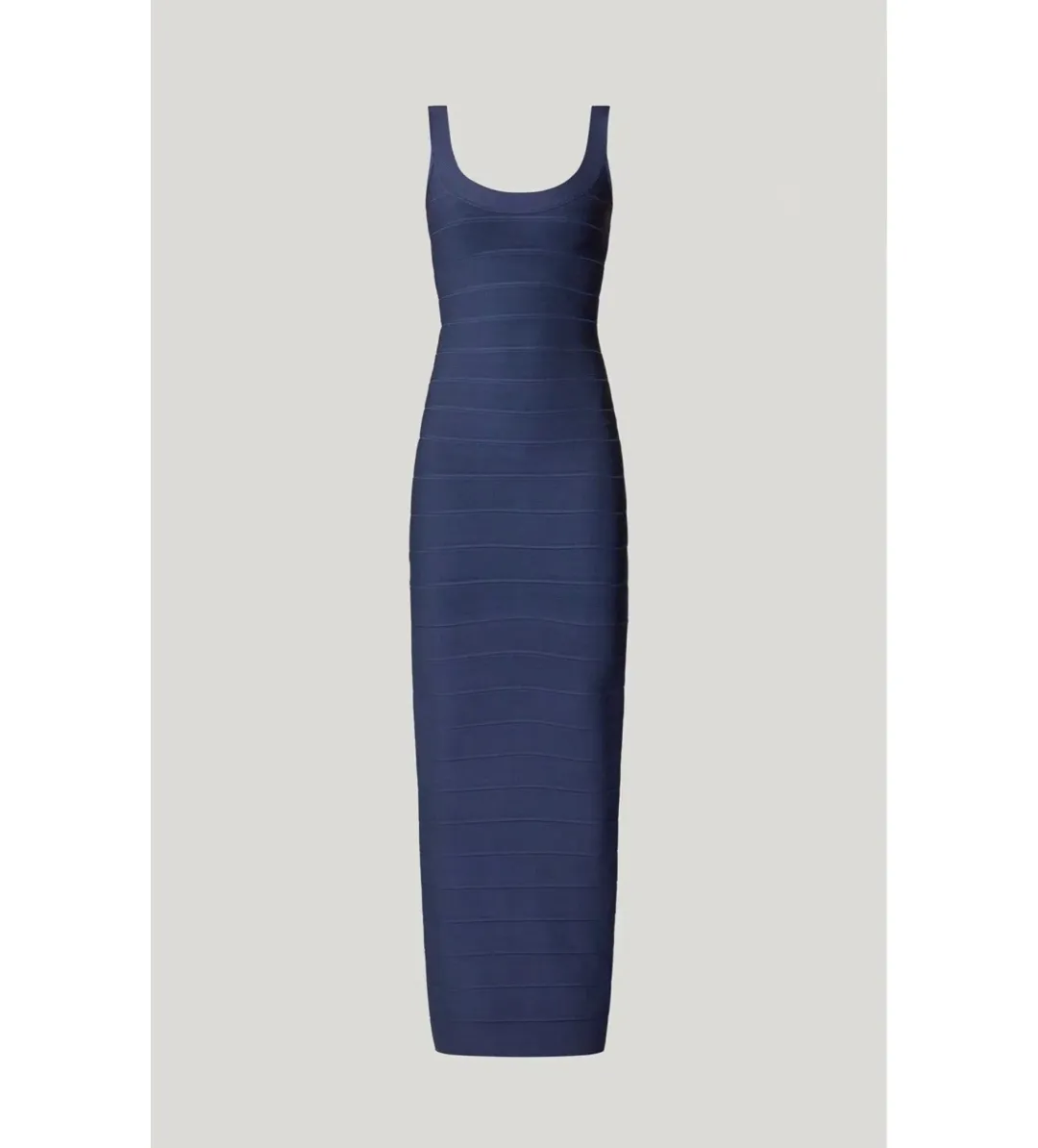 Herve Leger Round Neck Gown in Navy Size XXS / AU 4 for rent on The Volte - main image
