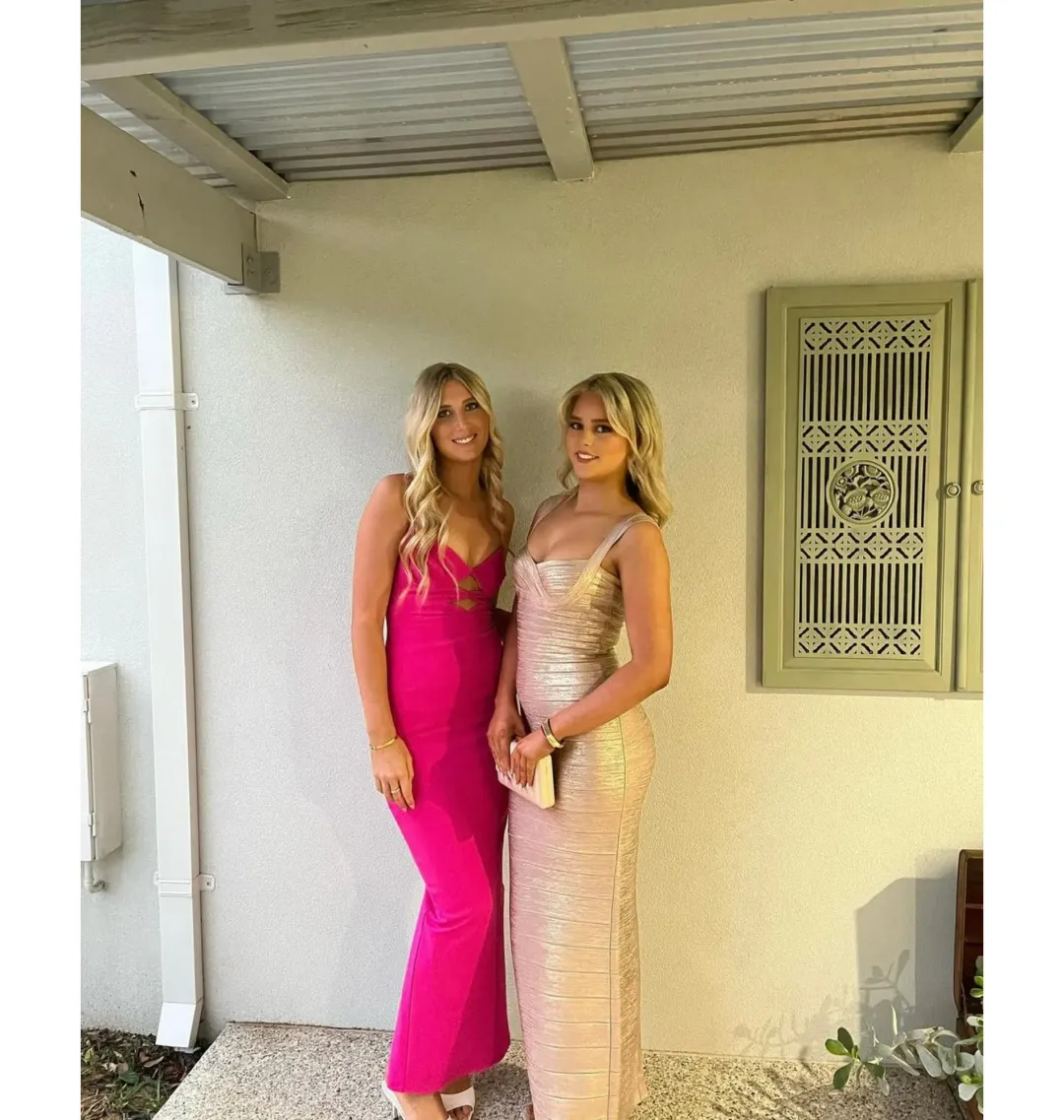 Herve Leger Sweetheart Gown Rose Gold Size S / AU 8 for rent on The Volte - main image