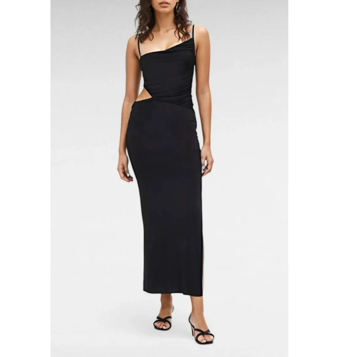 Bec & Bridge Ariel Asym Maxi Dress Black Size AU 6 for rent on The Volte - main image