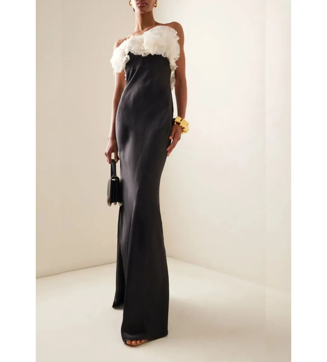 Rachel Gilbert Eyelar Gown Black/White Size 12  for rent on The Volte - main image