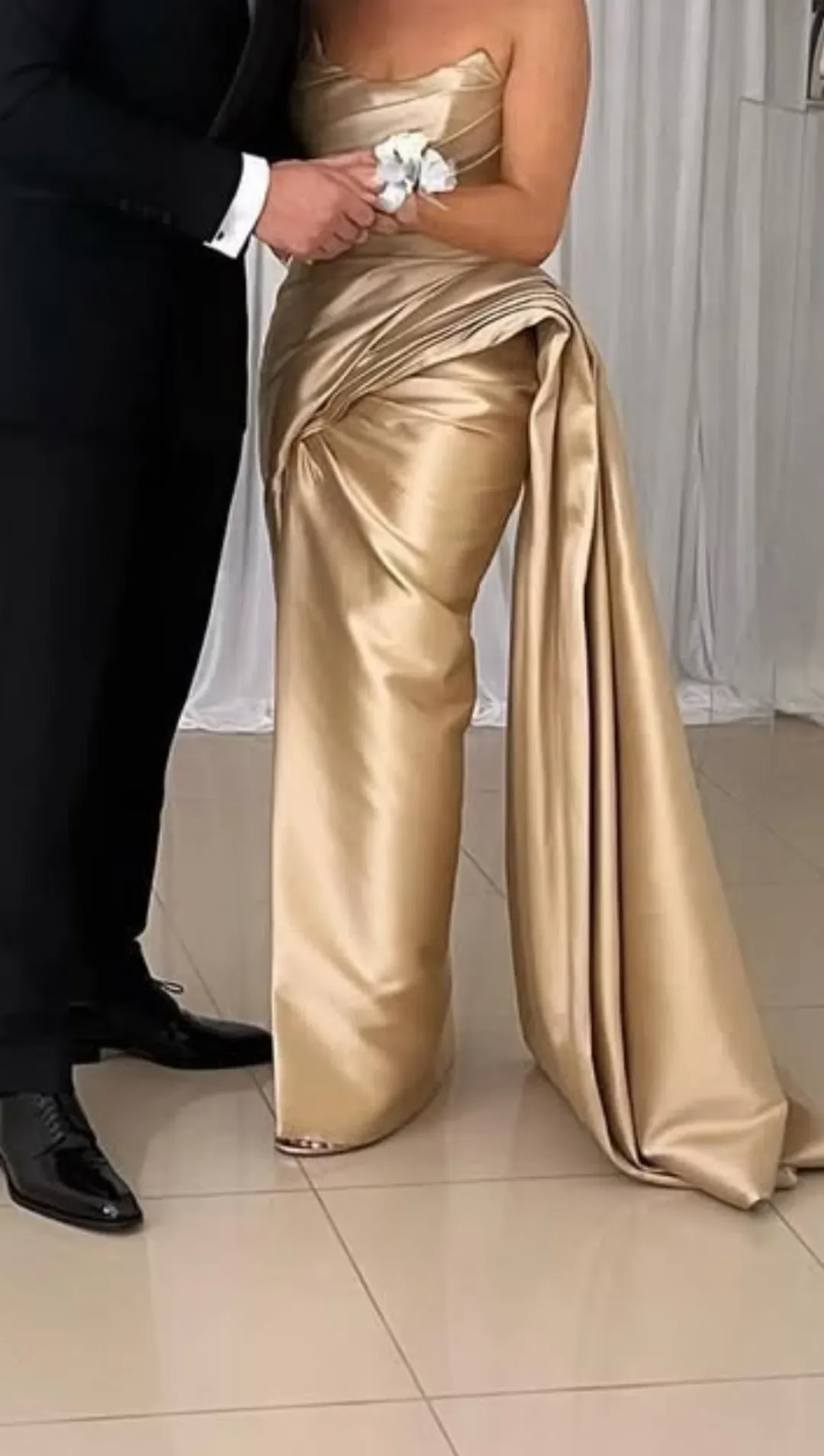 Janet Zeater Custom Gold Maxi Dress Size 8 for rent on The Volte - main image
