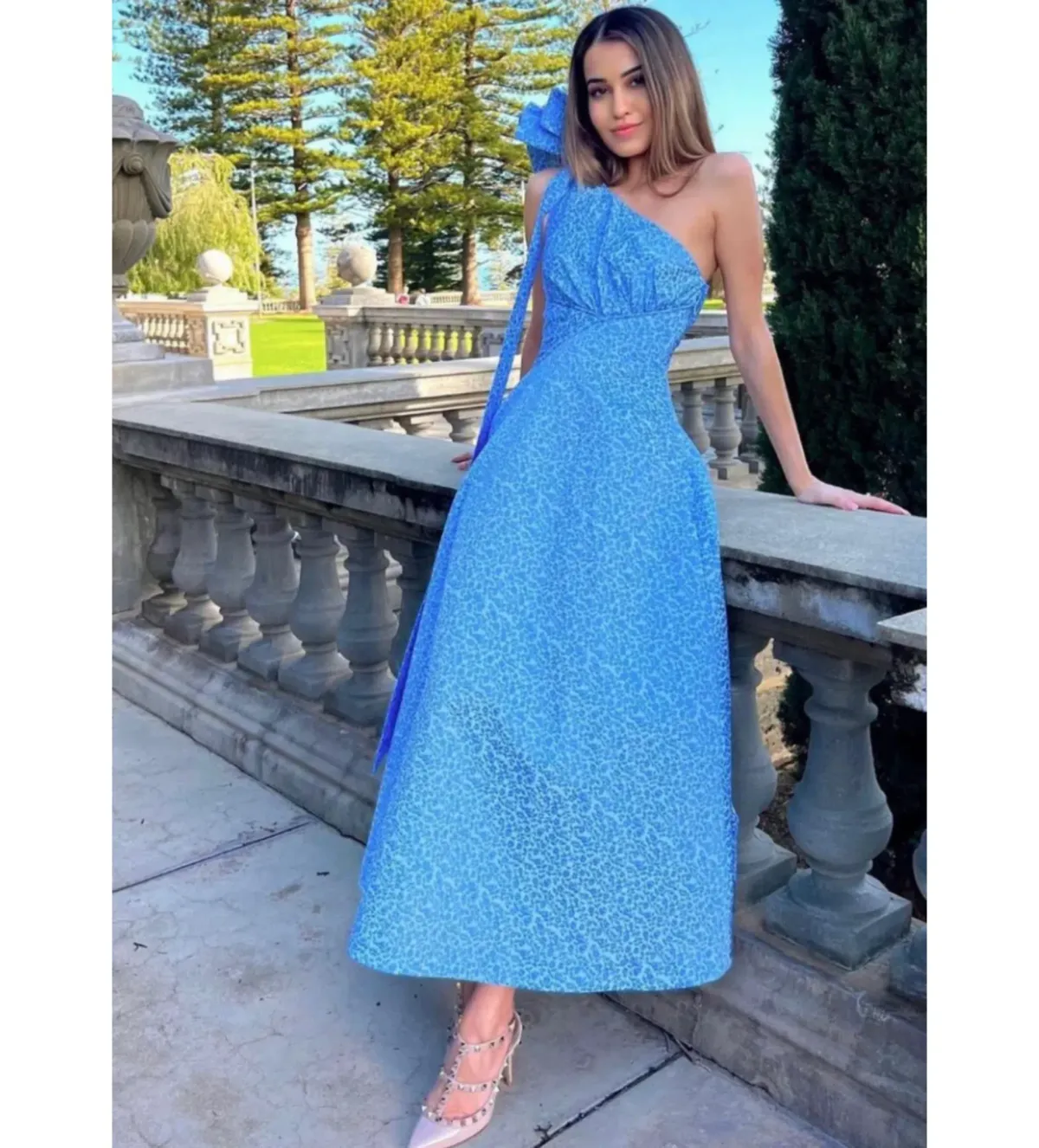 Rachel Gilbert Emiliano Dress Blue Size 6  for rent on The Volte - main image