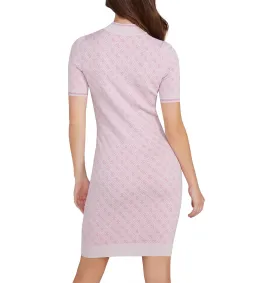 Guess Short Sleeve Lise 4G Logo Sweater Mini Dress Multi Print Size M/AU 12 for rent on The Volte - image 3