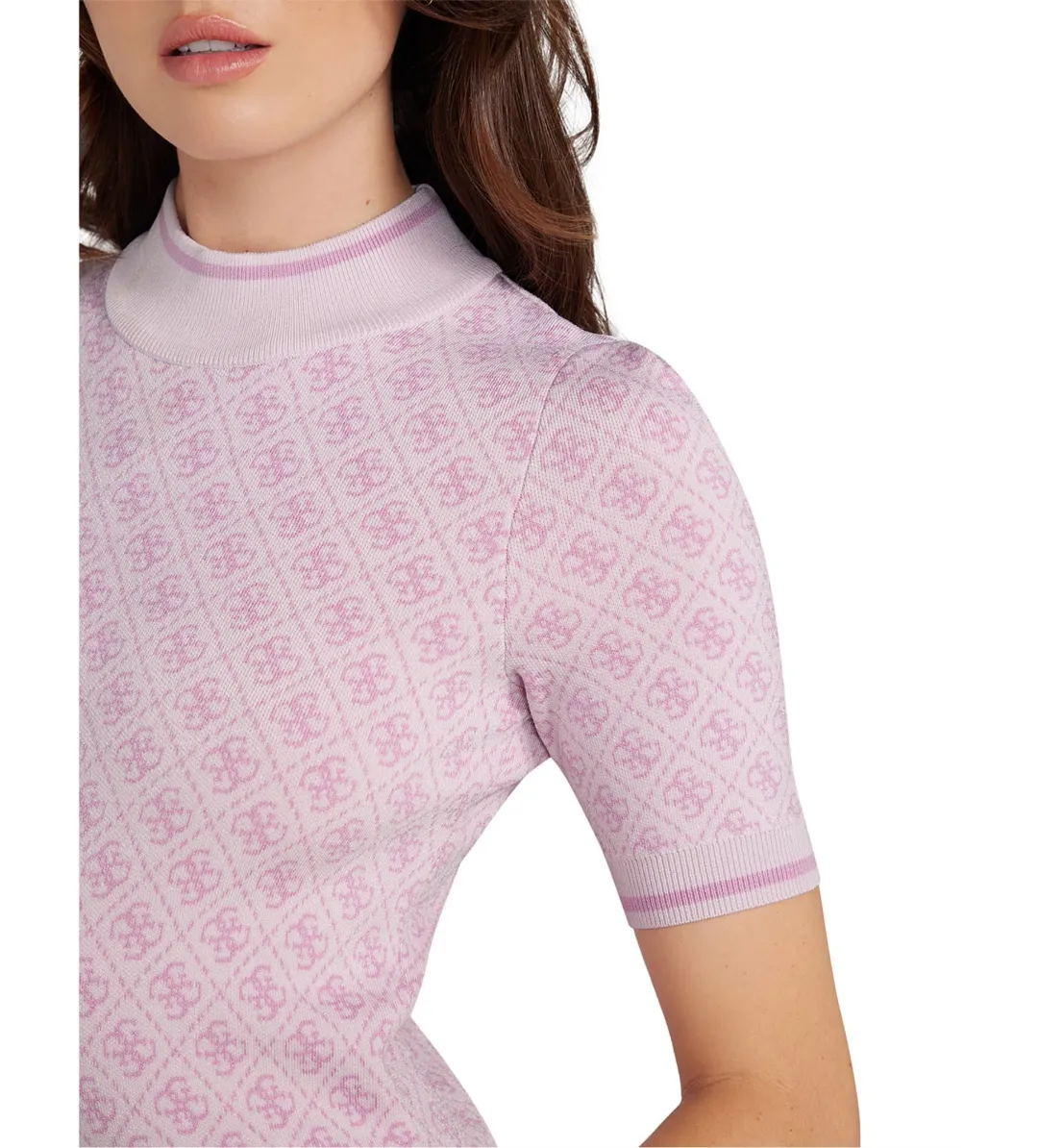 Guess Short Sleeve Lise 4G Logo Sweater Mini Dress Multi Print Size M/AU 12 for rent on The Volte - main image