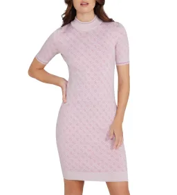 Guess Short Sleeve Lise 4G Logo Sweater Mini Dress Multi Print Size M/AU 12 for rent on The Volte - image 2