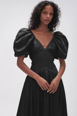Aje Gabrielle Plunge Midi Dress Black Size 12 for rent on The Volte - image 2