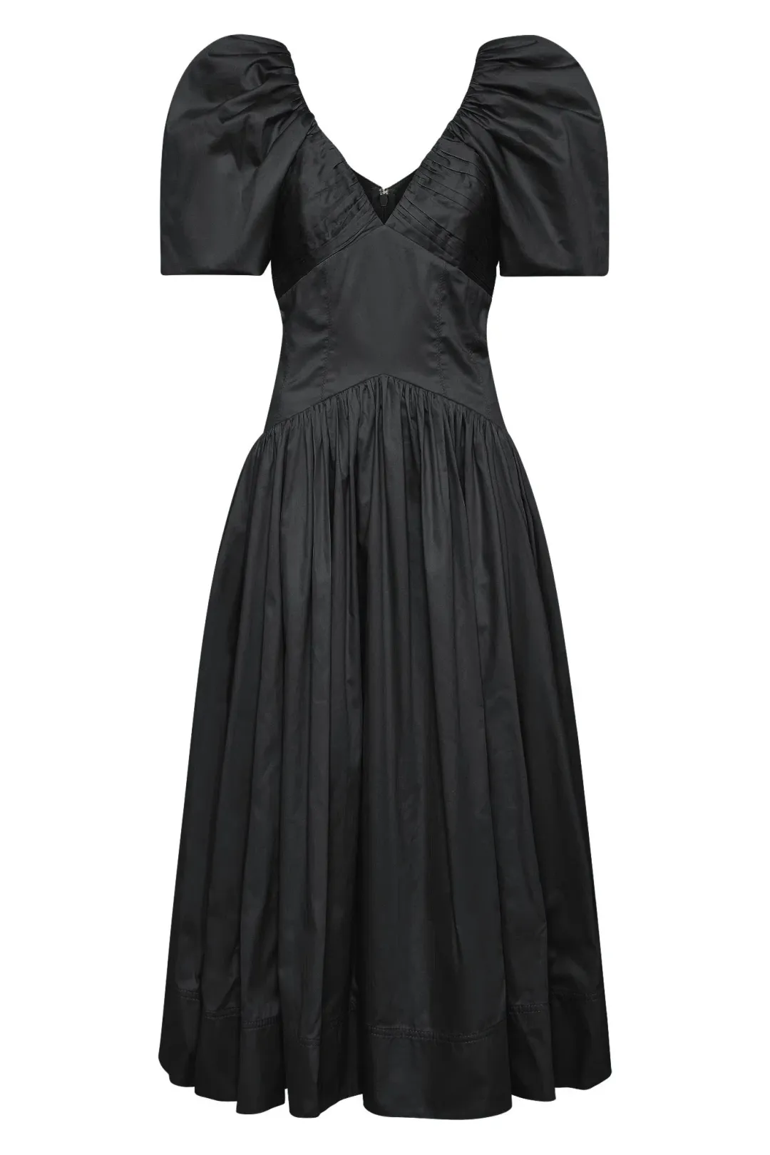 Aje Gabrielle Plunge Midi Dress Black Size 12 for rent on The Volte - main image