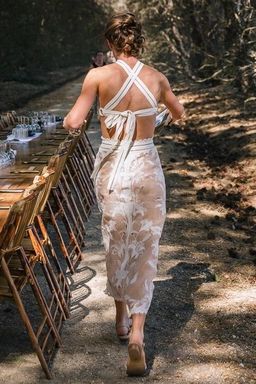 Zimmermann Corsage Lily Midi Halter Dress Cream/Nude Size 0 for rent on The Volte - image 3