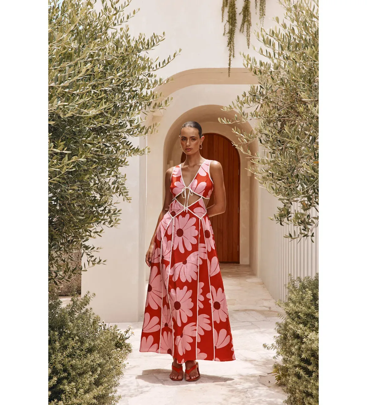Sabo Calandra Maxi Dress Daisy Red Size 14 for rent on The Volte - main image