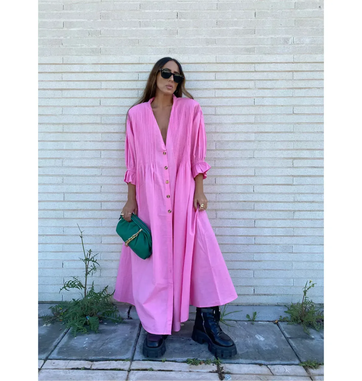 La Boheme Girls Maxi Poppy Dress in Bubblegum Pink One Size for rent on The Volte - main image