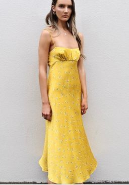 Bec & Bridge Only In Paris Slip Dress Yellow Size 10 for rent on The Volte - image 4
