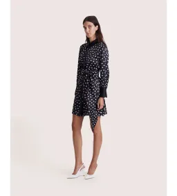 Saba Presley Silk Mini Shirt Dress Black/Ivory Size AU 10 for rent on The Volte - image 2