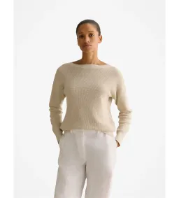 Trenery Cotton Linen Boat Neck Knit Ecru Size L/AU 14 for rent on The Volte - image 1