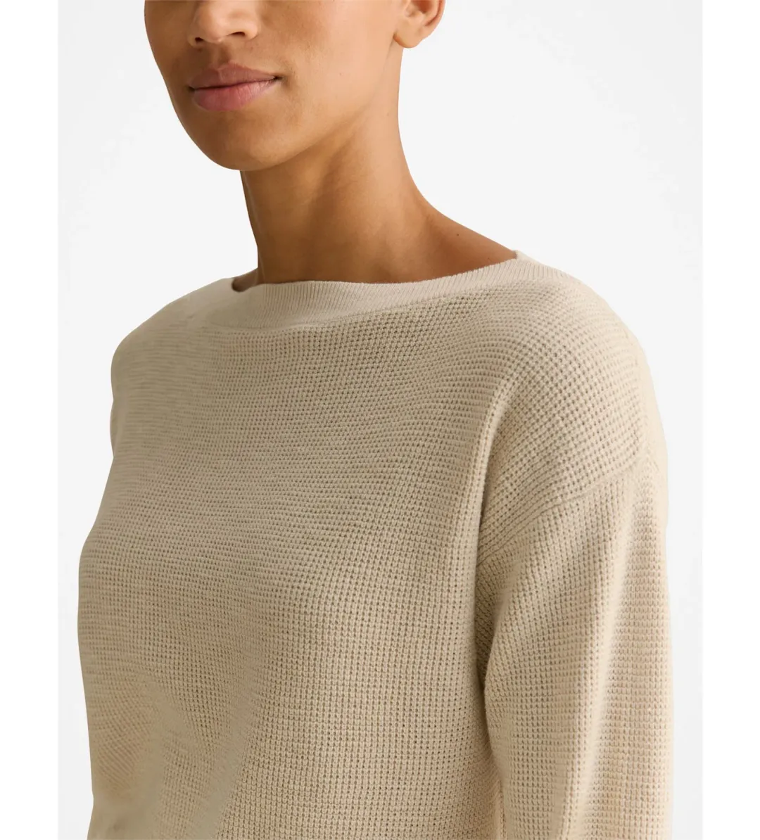 Trenery Cotton Linen Boat Neck Knit Ecru Size L/AU 14 for rent on The Volte - main image