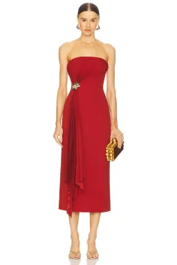 Acler Whitnell Midi Dress Burgundy Size 8 for rent on The Volte - image 1