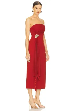 Acler Whitnell Midi Dress Burgundy Size 8 for rent on The Volte - image 2