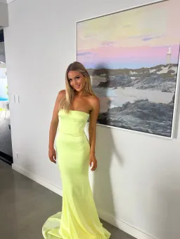 Alex Perry Cassidy Strapless Gown Lime Size 6 for rent on The Volte - image 4