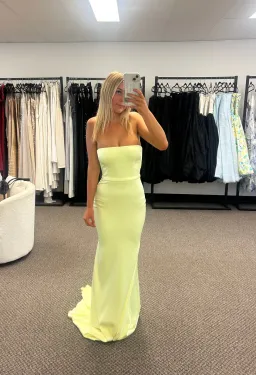 Alex Perry Cassidy Strapless Gown Lime Size 6 for rent on The Volte - image 6