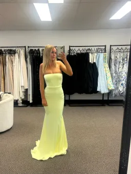 Alex Perry Cassidy Strapless Gown Lime Size 6 for rent on The Volte - image 5