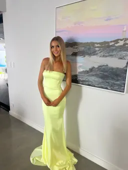Alex Perry Cassidy Strapless Gown Lime Size 6 for rent on The Volte - image 2