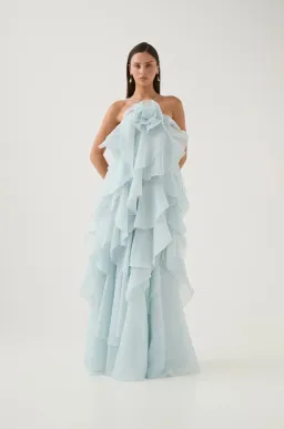 Aje Pandorea Layered Maxi Dress Silver Blue Size S / AU 8 for rent on The Volte - image 2