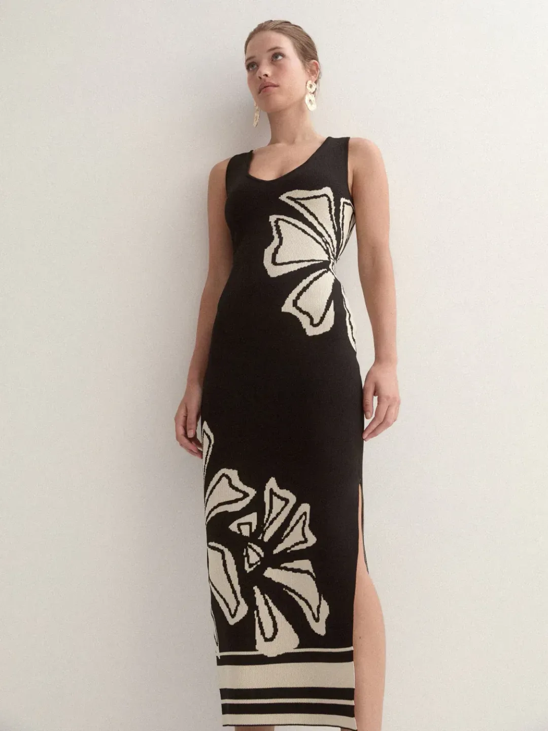 Sheike Knit Midi Dress Black Size 6 for rent on The Volte - main image