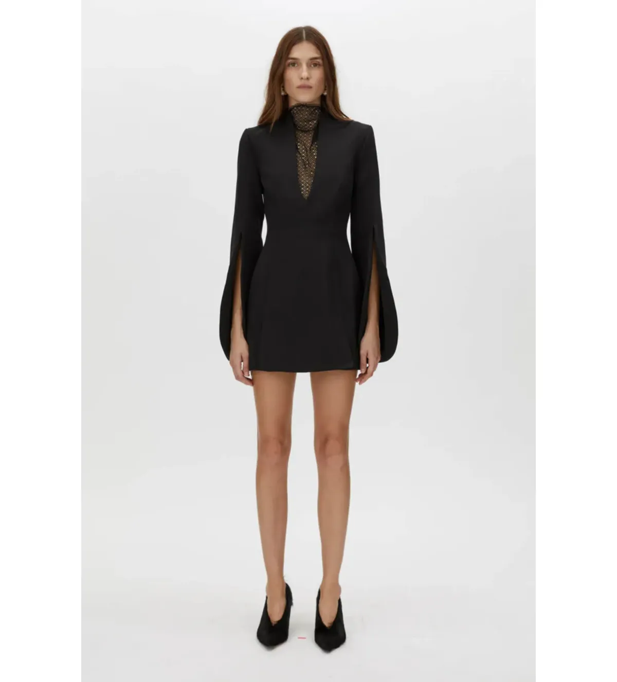 Camilla and Marc Sillage Lace Mini Dress in Black Size 10 for rent on The Volte - main image