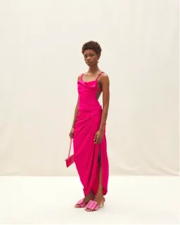 Jacquemus La Robe Saudade Longue Maxi Pink Size AU 4 for rent on The Volte - image 2