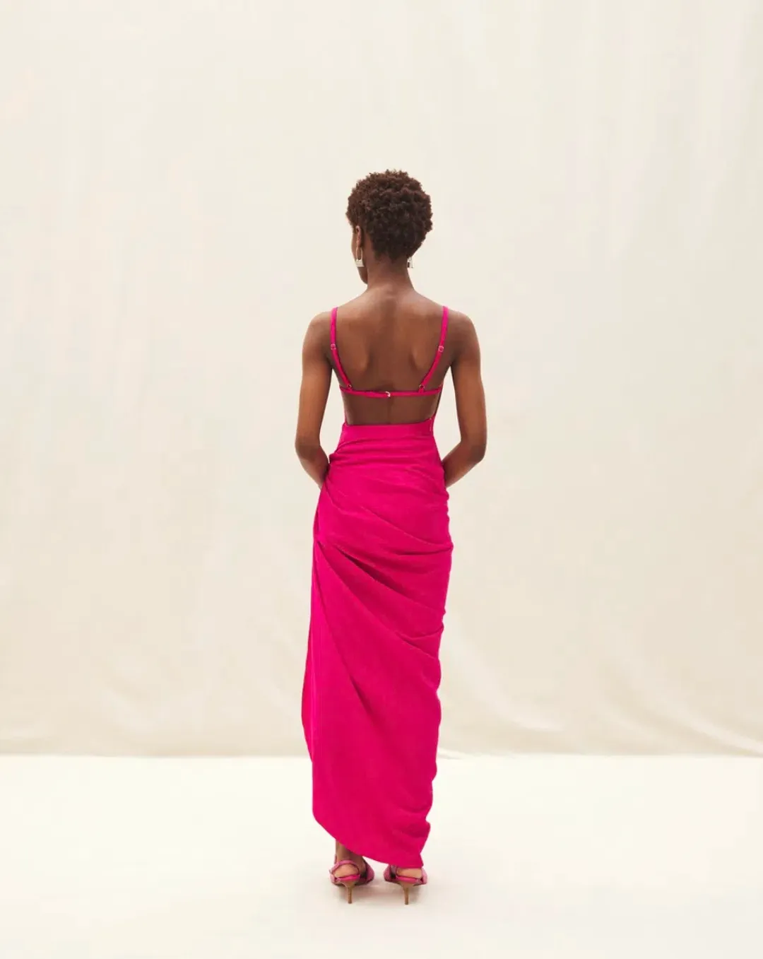 Jacquemus La Robe Saudade Longue Maxi Pink Size AU 4 for rent on The Volte - main image