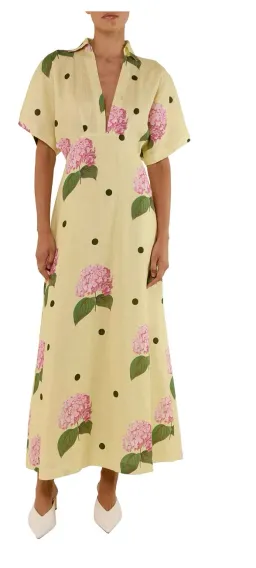Palm Noosa Jasmine Dress Yellow Print Size 8 for rent on The Volte - image 1
