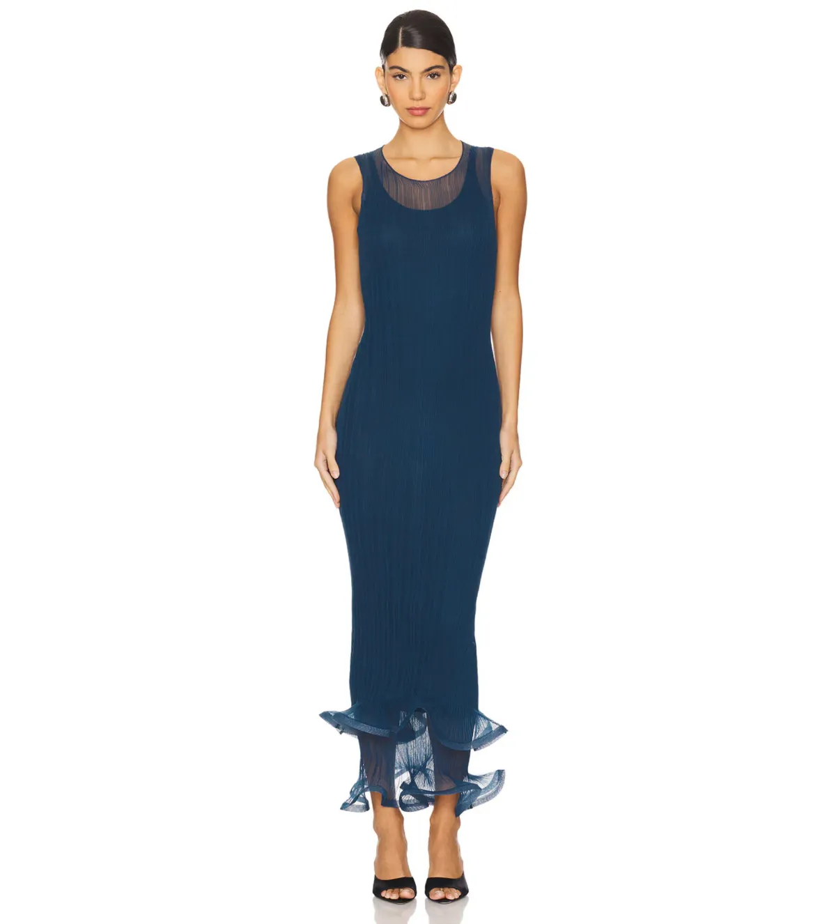 SIMKHAI Daniella Sleeveless Midi dress in Celestial Size 8/S for rent on The Volte - main image
