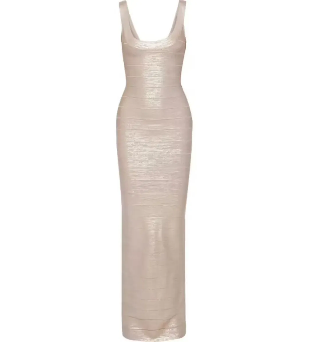 Herve Leger Ellen Bandage Gown Rose Gold Size S/AU 8 for rent on The Volte - main image