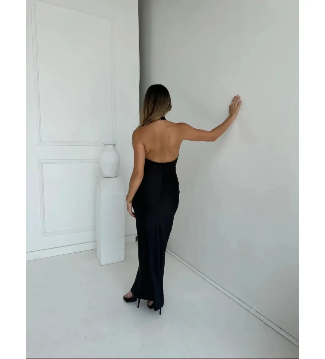 Little JC Boutique Black Andie Satin Size S / AU 8 for rent on The Volte - main image