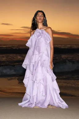 Aje Pandorea Layered Maxi Dress Lilac Size 8 for rent on The Volte - image 4