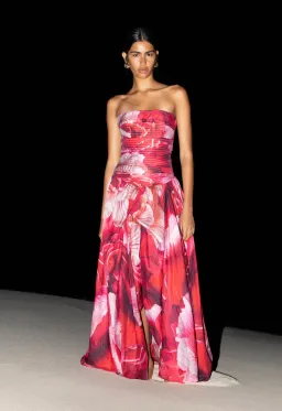 Aje Flora Gown Prismatic Floral Red Size AU 14 for rent on The Volte - image 1