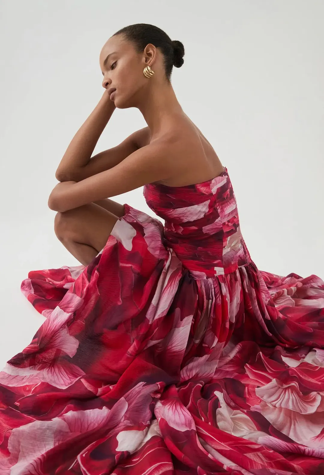 Aje Flora Gown Prismatic Floral Red Size AU 14 for rent on The Volte - main image