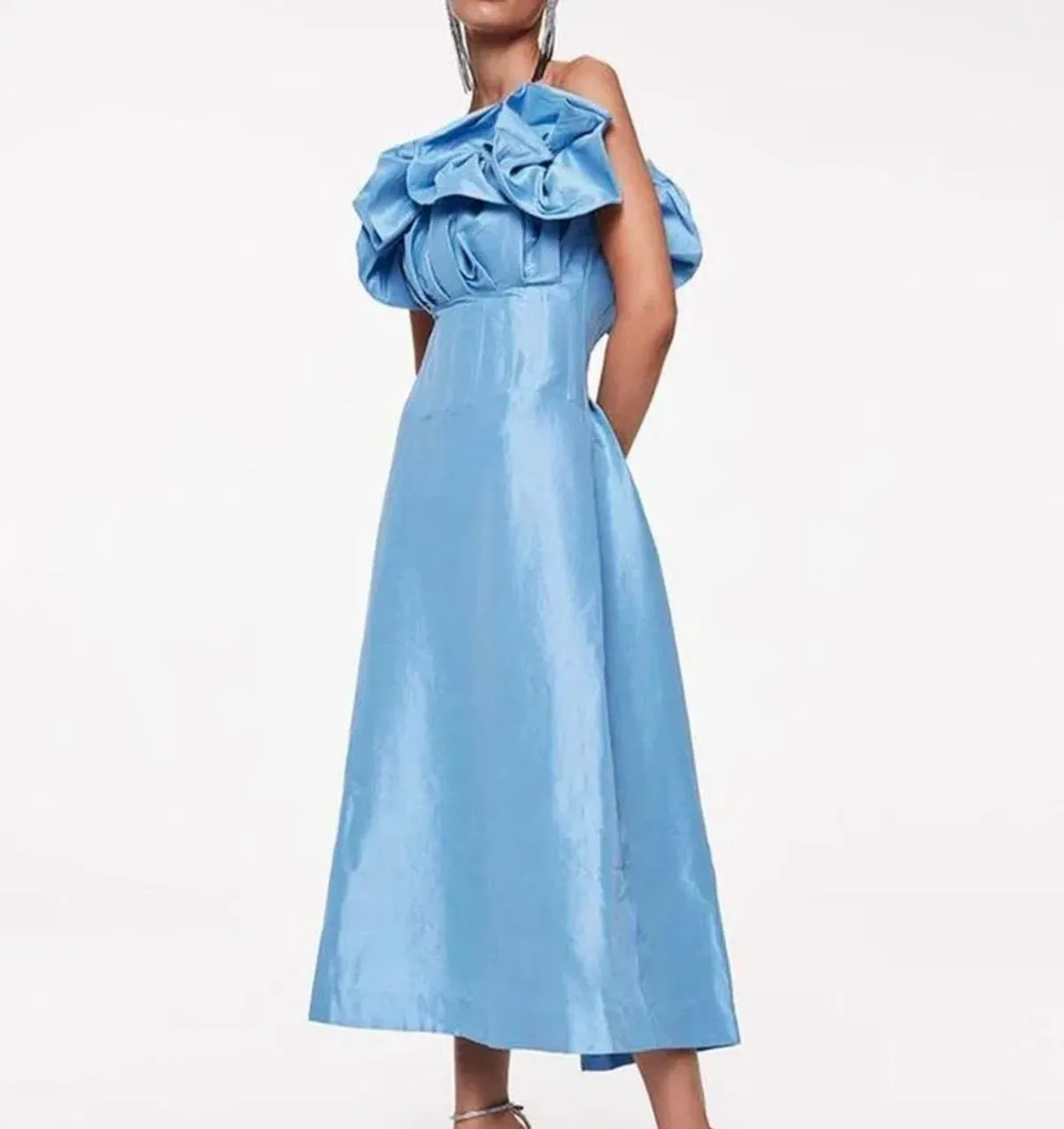 Rachel Gilbert Freida Midi Dress Blue Size 3 / AU 12 for rent on The Volte - main image