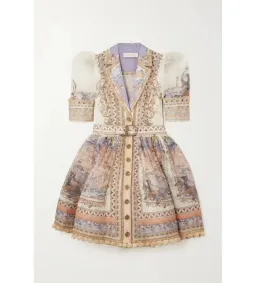 Zimmermann High Tide Mini Shirt Dress in Odyssey Print Size 2/AU 12 for rent on The Volte - image 5