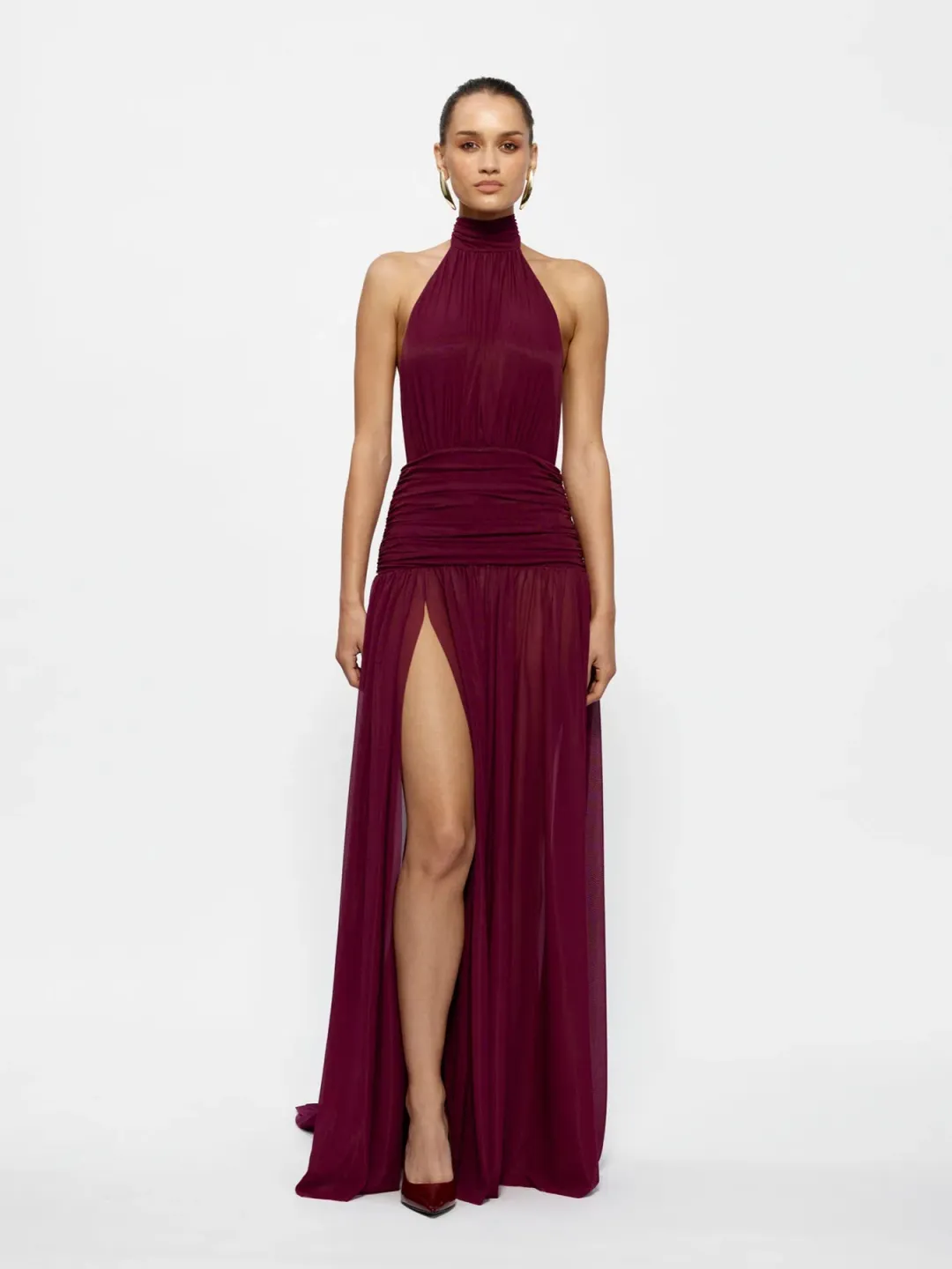 Effie Kats Verity Maxi Gown Burgundy Size 6 for rent on The Volte - main image